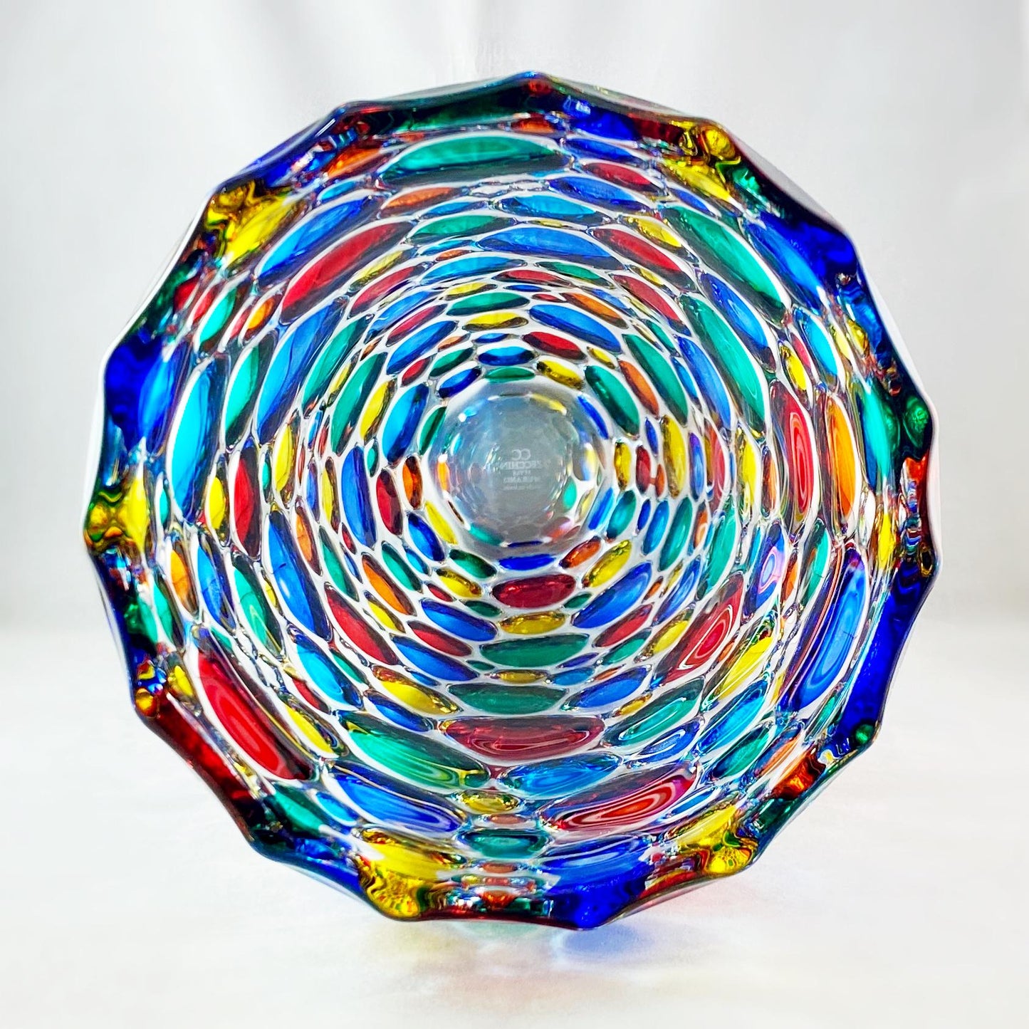 Large Kaleidoscope Venetian Glass Vase - Handmade in Italy, Colorful Murano Glass Vase