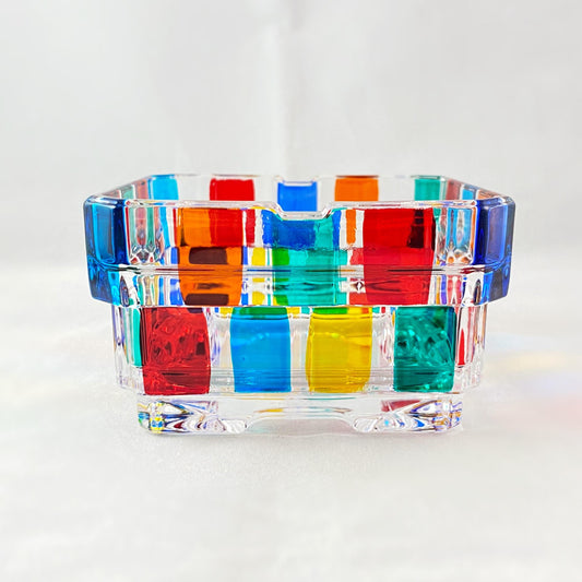 Venetian Glass Square Votive Holder - Handmade in Italy, Colorful Murano Glass