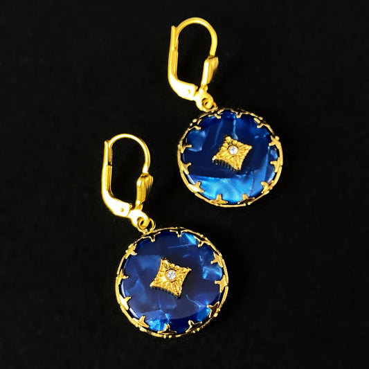 Midnight Blue Drop Earrings - La Vie Parisienne by Catherine Popesco