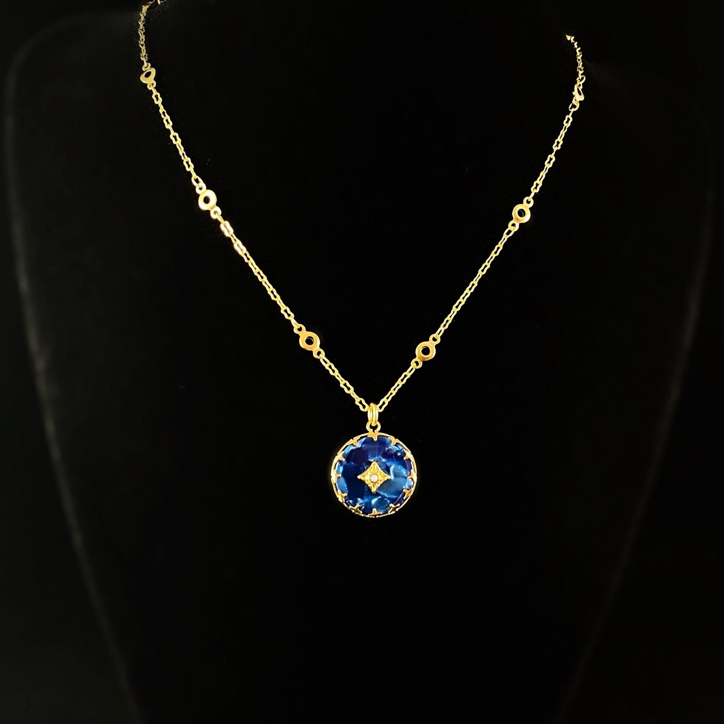 Midnight Blue Pendant Necklace - La Vie Parisienne by Catherine Popesco