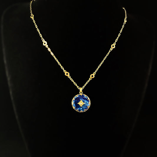 Midnight Blue Pendant Necklace - La Vie Parisienne by Catherine Popesco