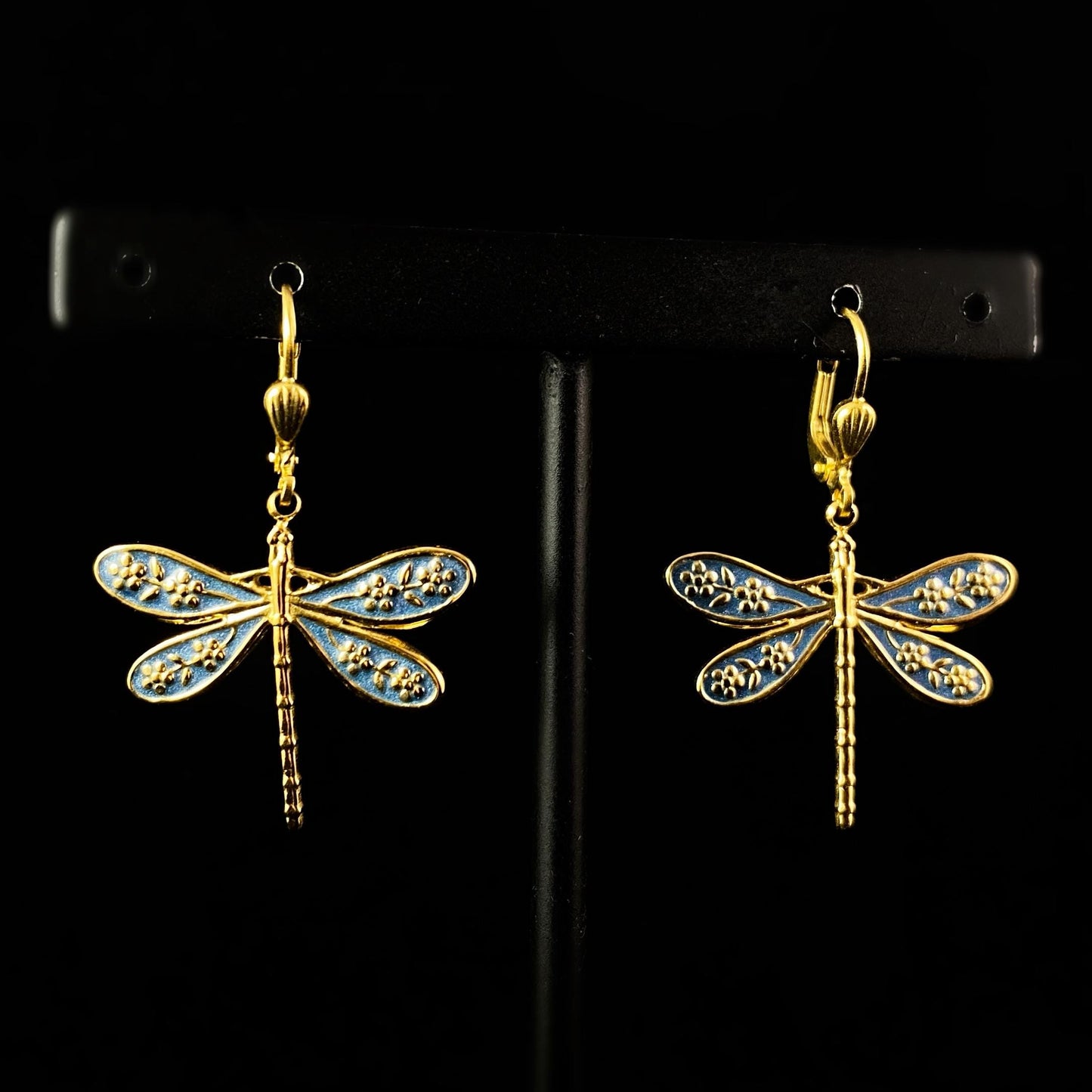 Blue Dragonfly Earrings - La Vie Parisienne by Catherine Popesco