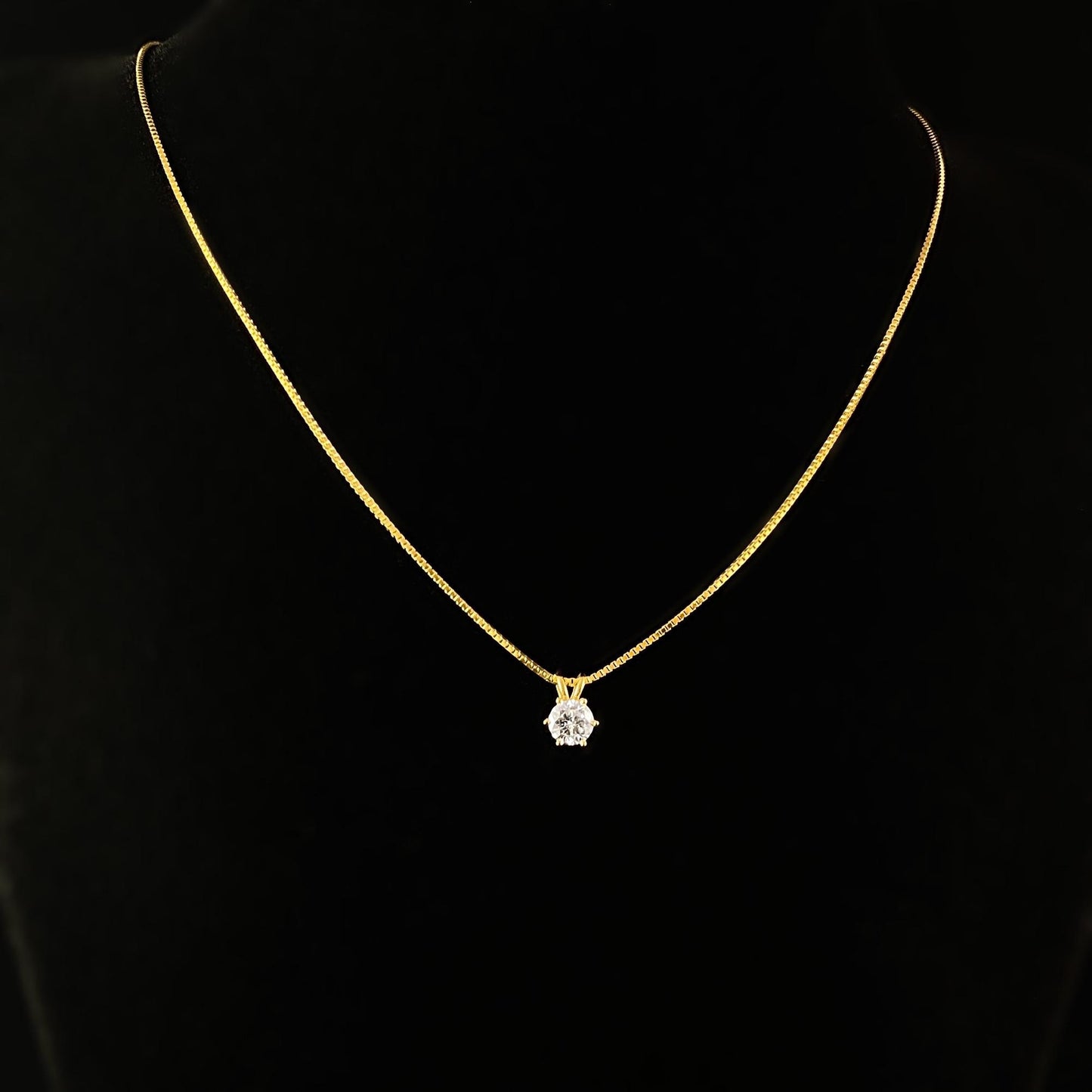 Solitaire Moissanite Pendant Necklace, Made in USA - Peri