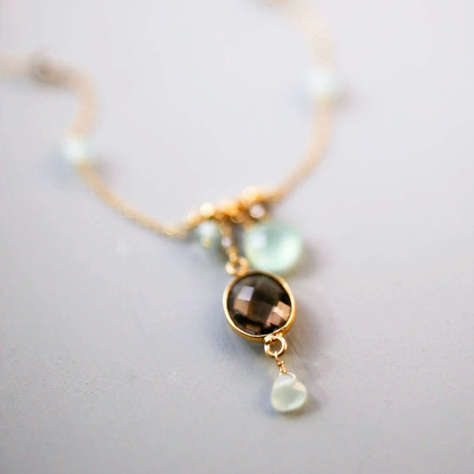 Smoky Quartz Bezel Necklace