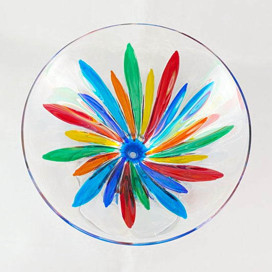 Incanto Aqua Blue Stem Venetian Martini Glass - Handmade in Italy, Colorful Murano Glass
