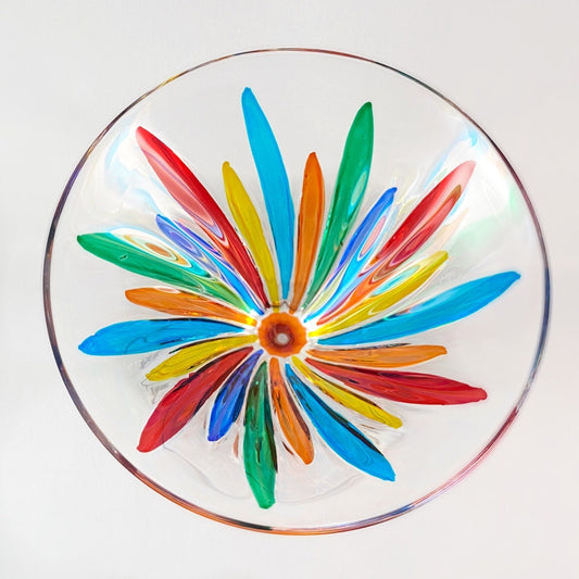 Orange Stem Venetian Martini Glass - Handmade in Italy, Colorful Murano Glass