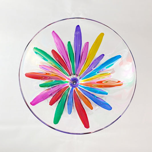 Incanto Purple Stem Venetian Martini Glass - Handmade in Italy, Colorful Murano Glass