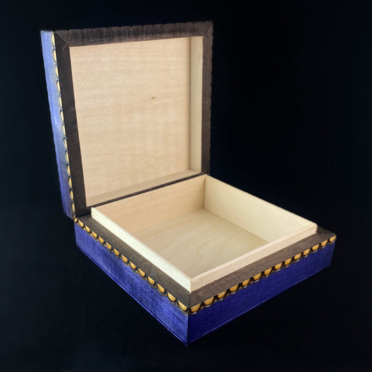Intricate Circle Pattern Wooden Treasure Box