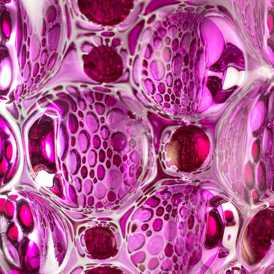 Large Pink/Purple Kaleidoscope Venetian Glass Vase - Handmade in Italy, Colorful Murano Glass Vase