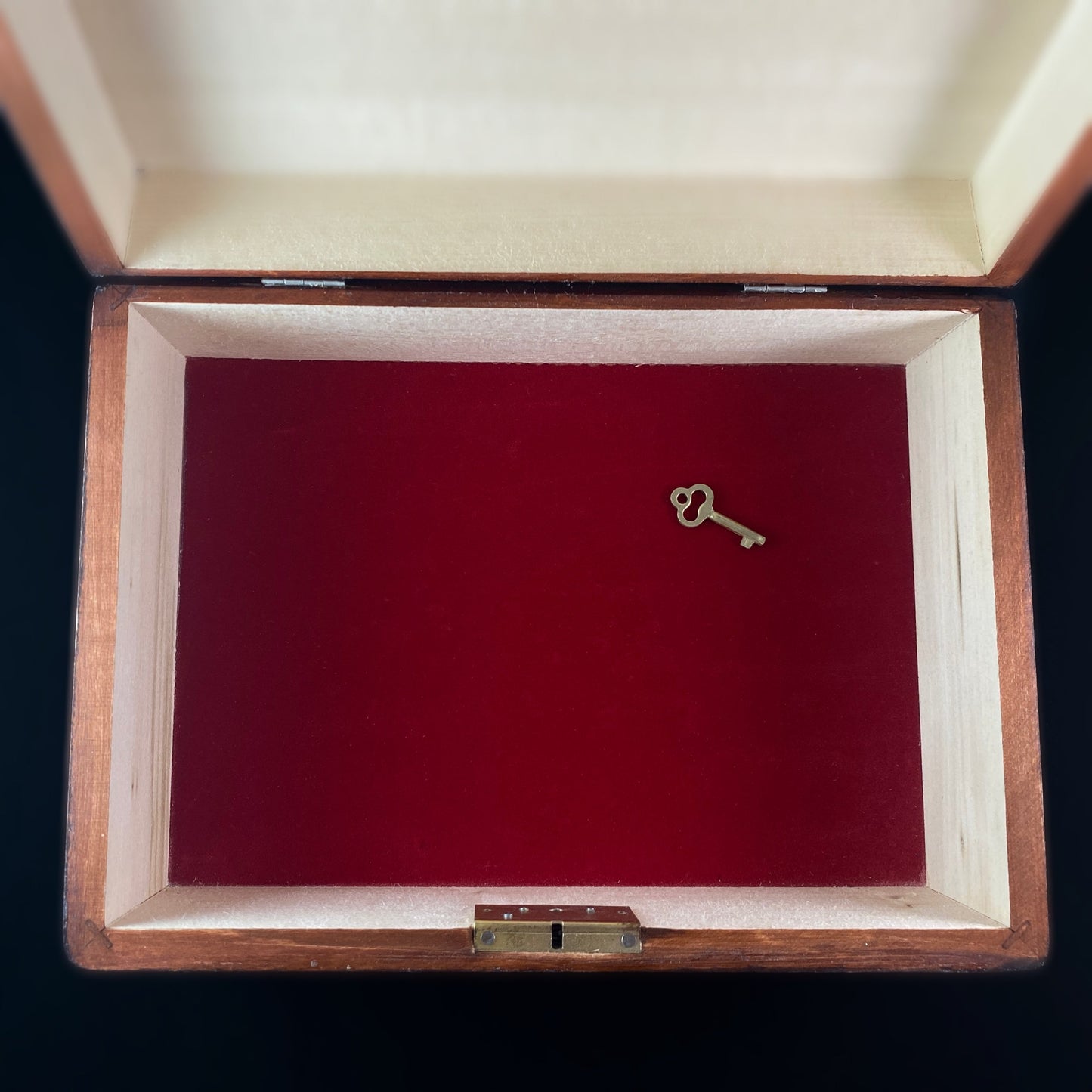 Large Rectangular Jewelry Box with Small Skeleton Key