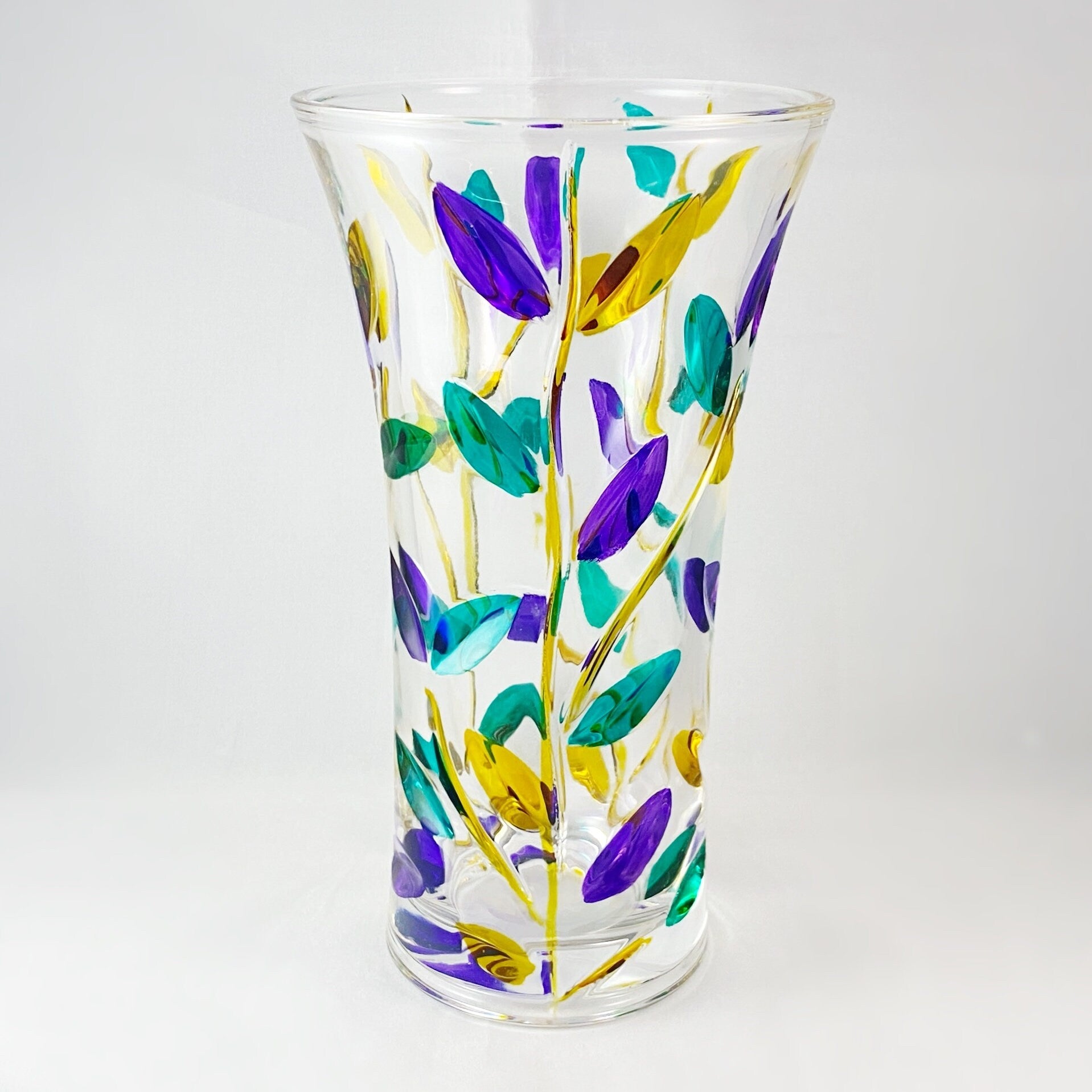 Large Tree of Life Venetian Glass Vase - Handmade in Italy, Colorful Murano Glass Vase