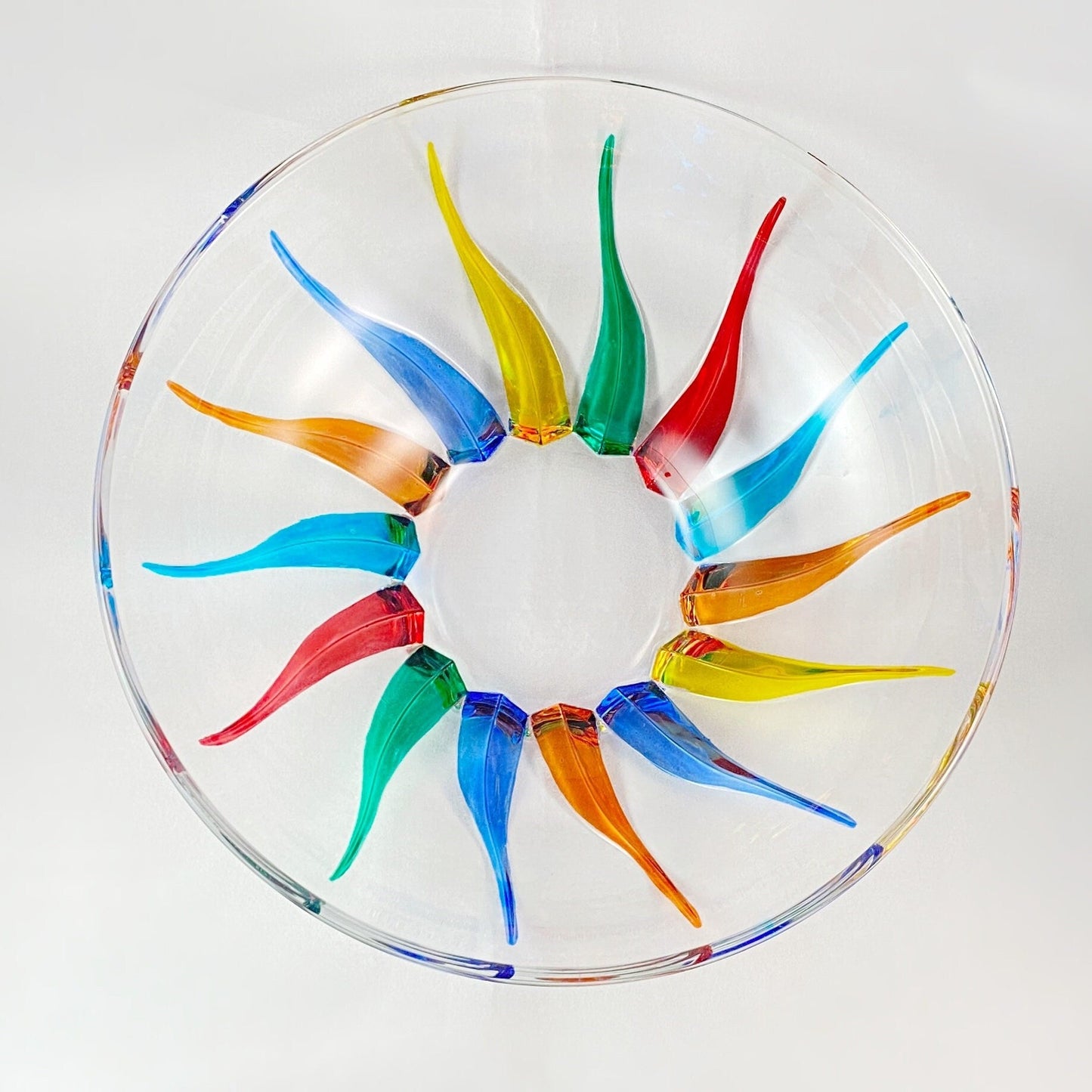 Large Venetian Glass Trix Bowl - Handmade in Italy, Colorful Murano Glass Statement Bowl