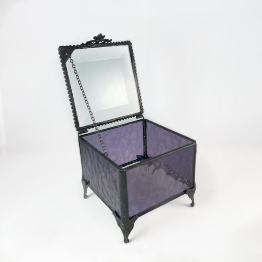 Lavender Stained Glass Decorative Keepsake Jewelry Box