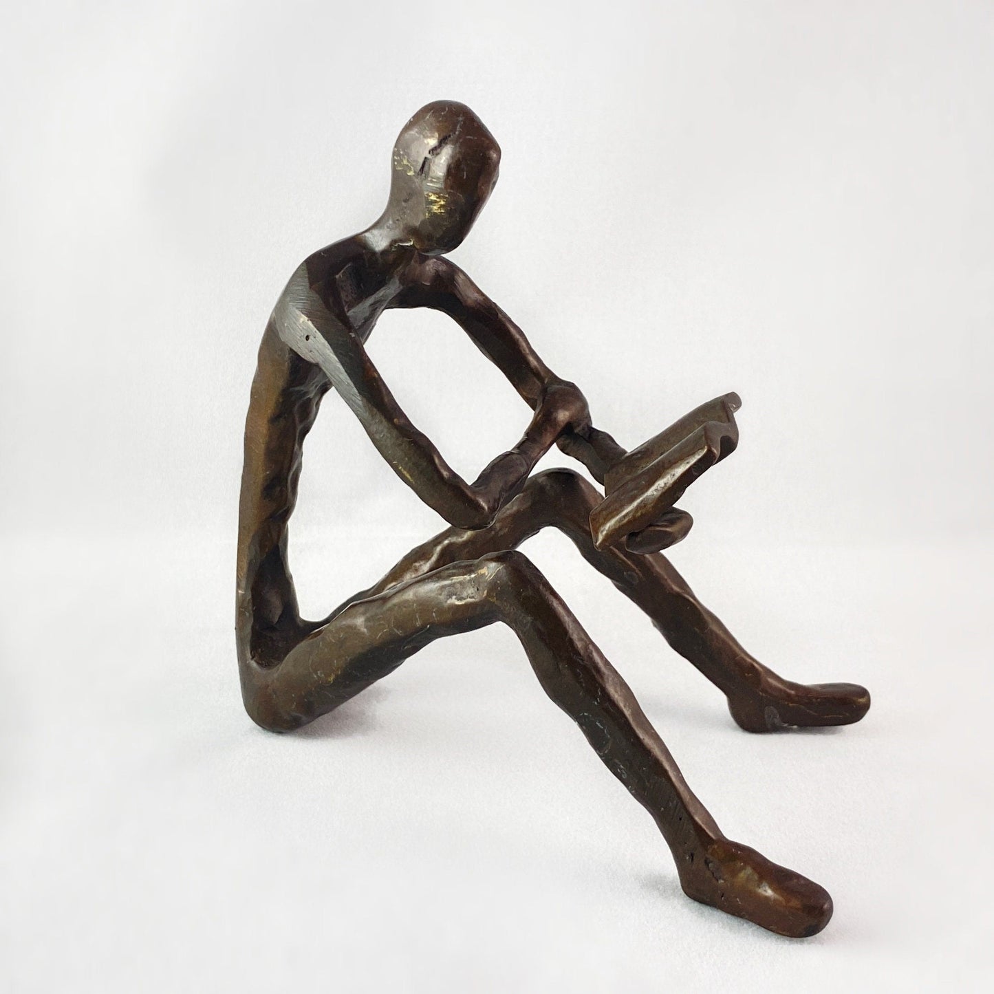 Leisurely Reading Bronze Sculpture - Unique Home Decor