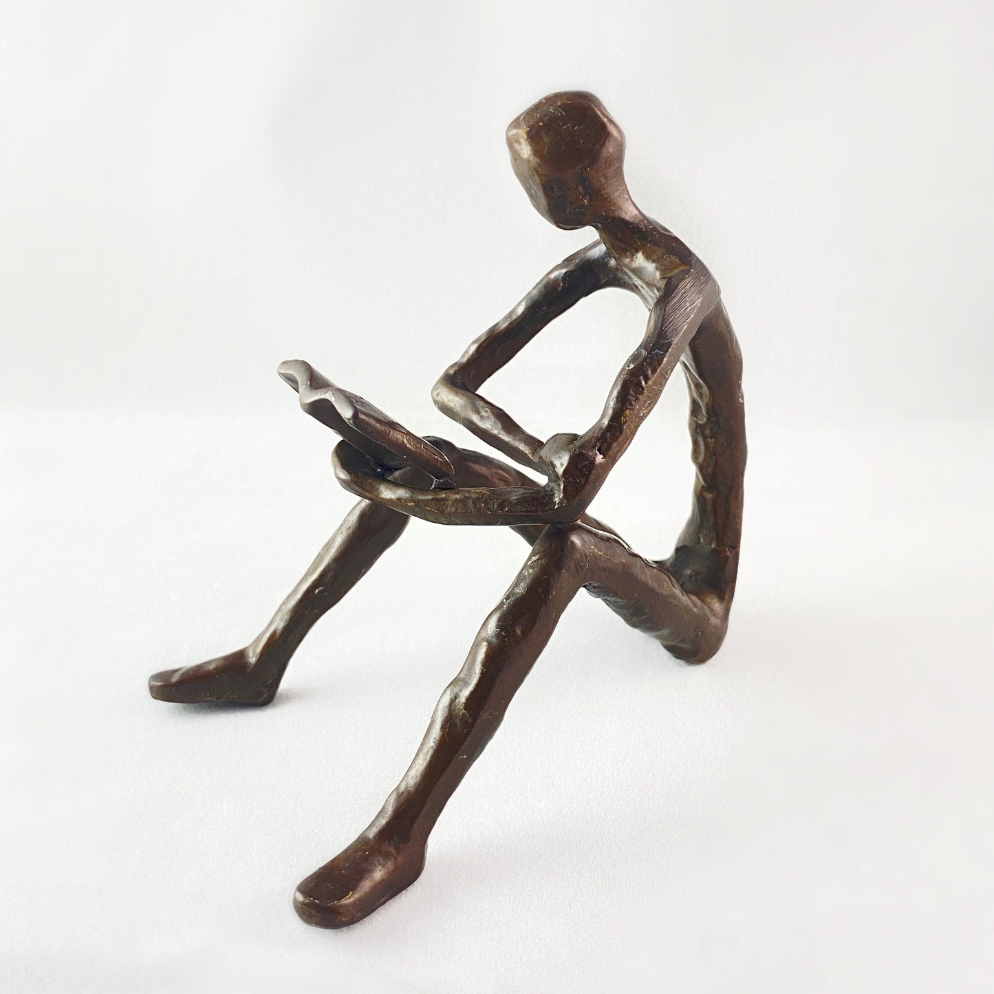 Leisurely Reading Bronze Sculpture - Unique Home Decor