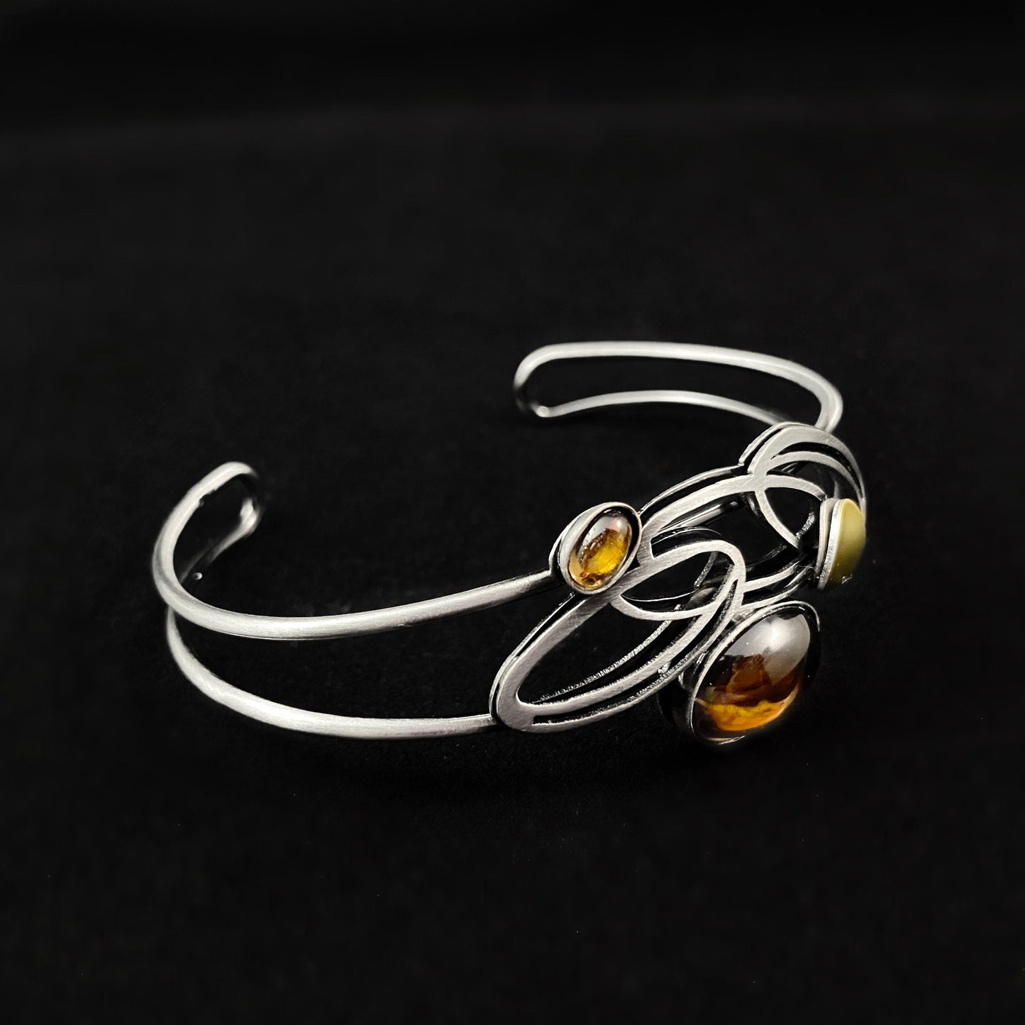 Lightweight Handmade Geometric Aluminum Bracelet, Orange Petals