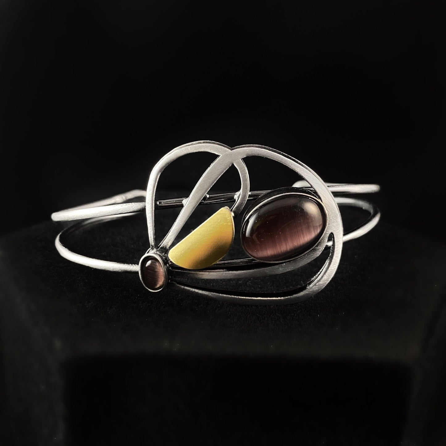 Lightweight Handmade Geometric Aluminum Bracelet, Purple Ovals
