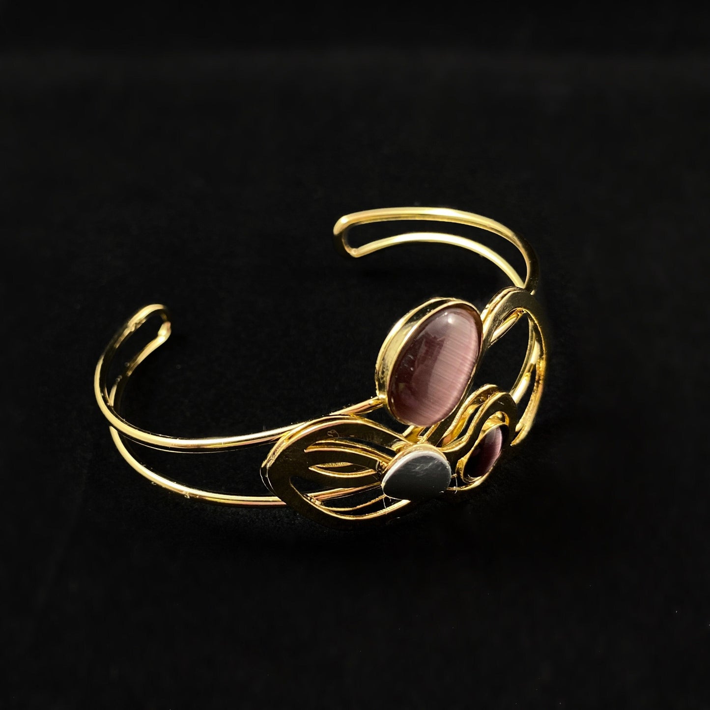 Lightweight Handmade Geometric Aluminum Bracelet, Purple Swirls