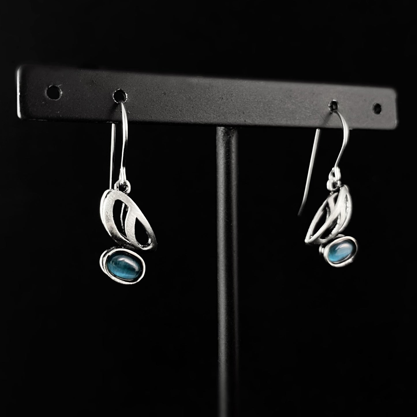 Lightweight Handmade Geometric Aluminum Earrings, Blue/Silver Sail Away
