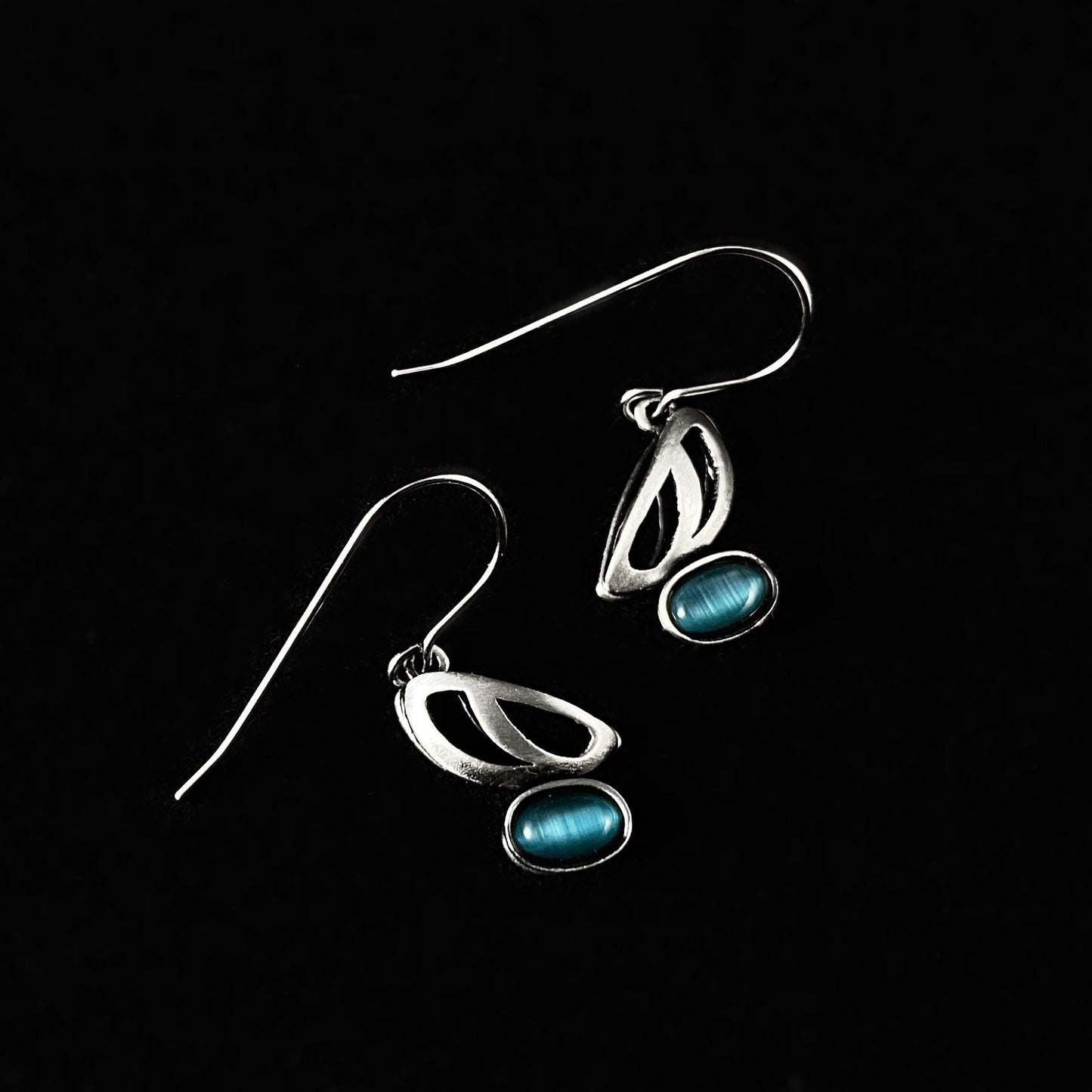 Lightweight Handmade Geometric Aluminum Earrings, Blue/Silver Sail Away