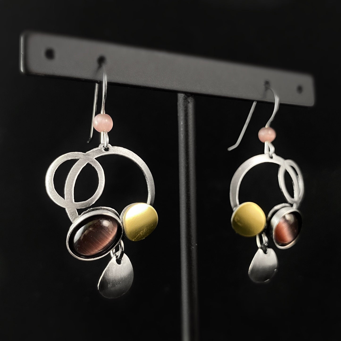 Lightweight Handmade Geometric Aluminum Earrings, Purple Bubbles