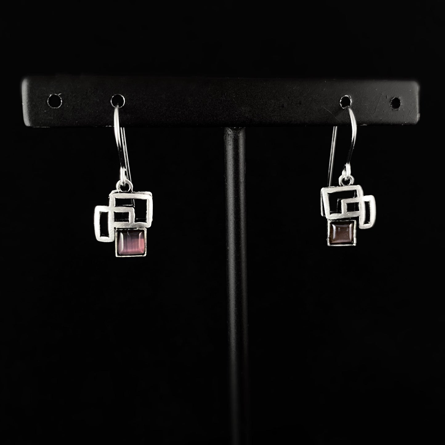 Lightweight Handmade Geometric Aluminum Earrings, Purple/Silver, Outside the Box