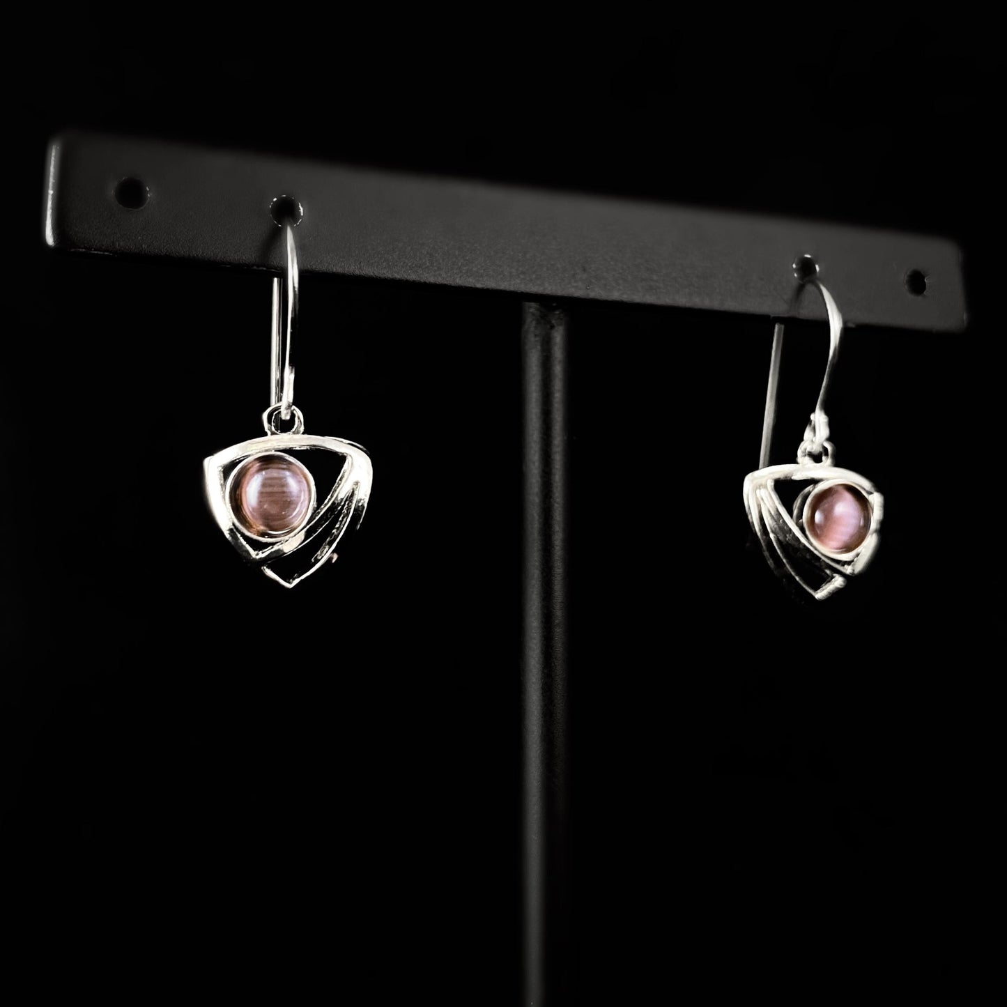 Lightweight Handmade Geometric Aluminum Earrings, Purple/Silver, Transcend