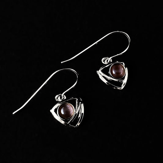 Lightweight Handmade Geometric Aluminum Earrings, Purple/Silver, Transcend