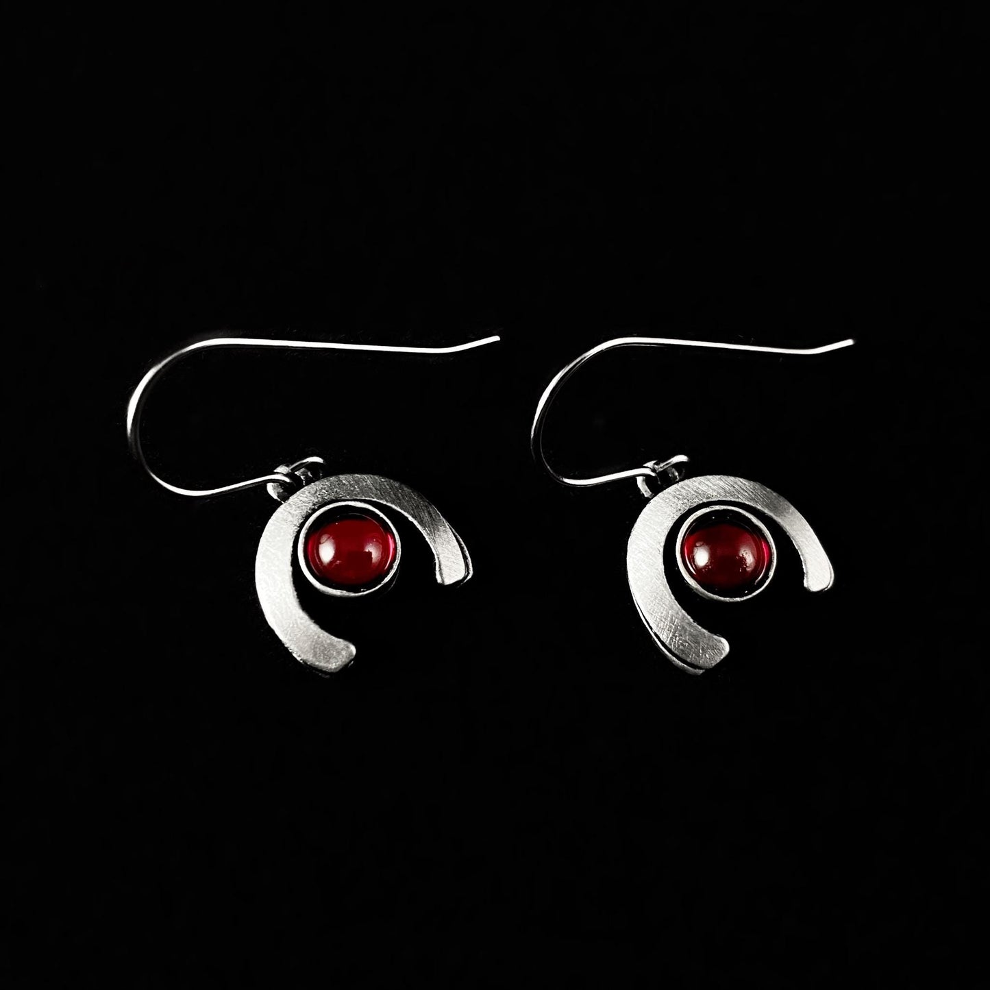 Lightweight Handmade Geometric Aluminum Earrings, Red/Silver, Equilibrium