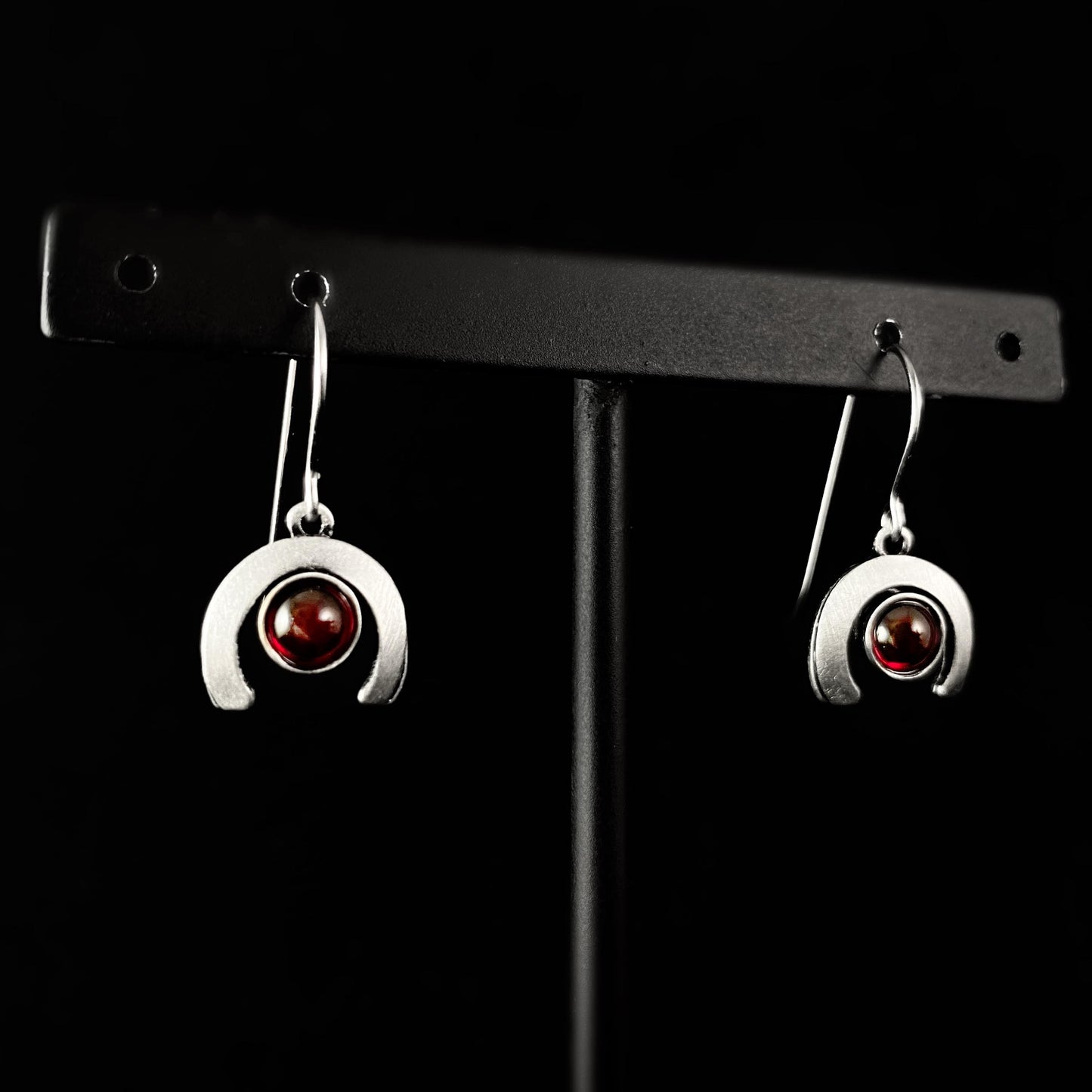Lightweight Handmade Geometric Aluminum Earrings, Red/Silver, Equilibrium