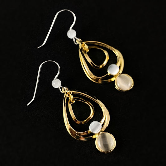 Lightweight Handmade Geometric Aluminum Earrings, Silver/Gold Orbit