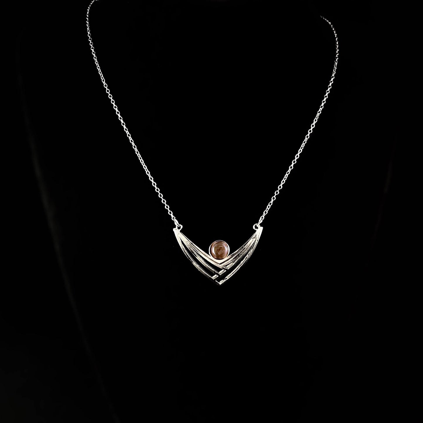 Lightweight Handmade Geometric Aluminum Necklace, Purple/Silver, Transcend