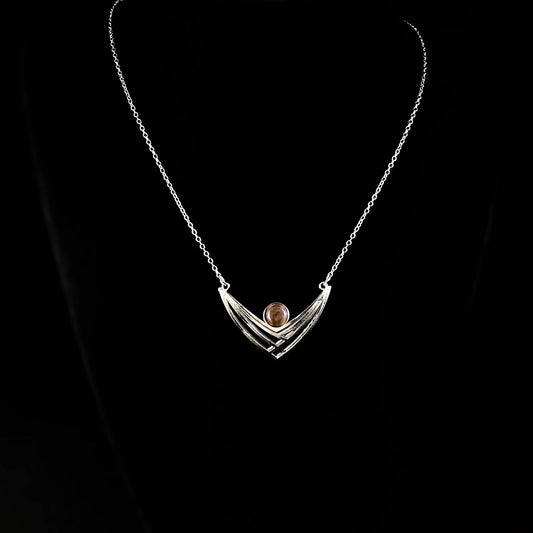Lightweight Handmade Geometric Aluminum Necklace, Purple/Silver, Transcend