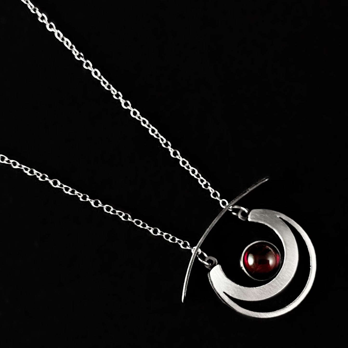 Lightweight Handmade Geometric Aluminum Necklace, Red/Silver, Equilibrium