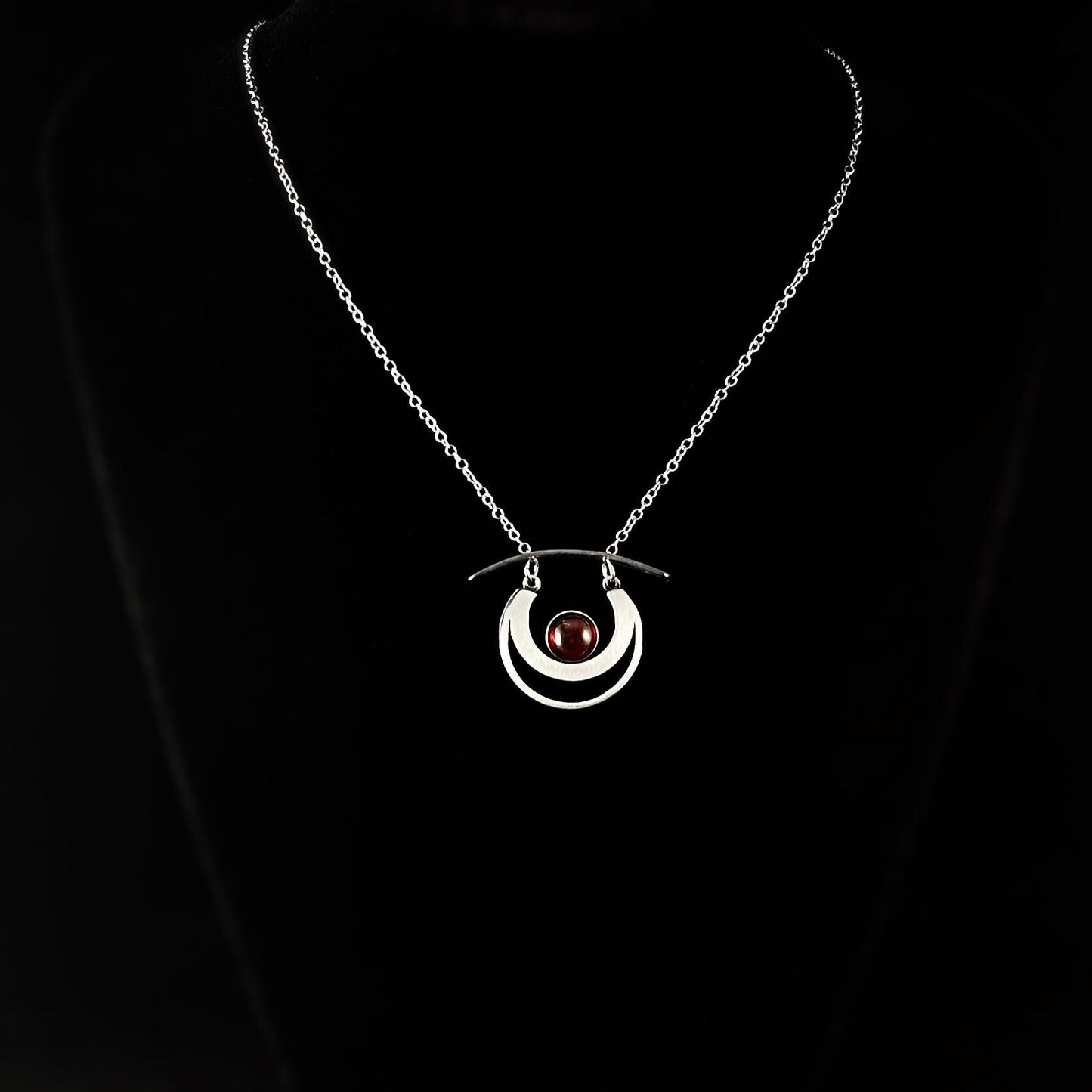 Lightweight Handmade Geometric Aluminum Necklace, Red/Silver, Equilibrium