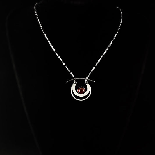 Lightweight Handmade Geometric Aluminum Necklace, Red/Silver, Equilibrium