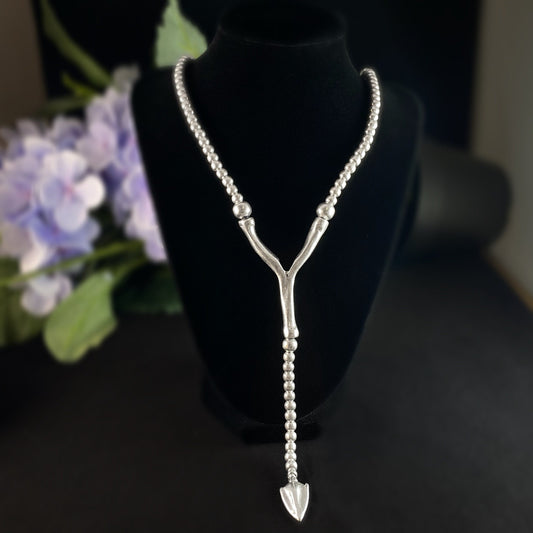 Long Silver Statement Necklace, Handmade, Nickel Free