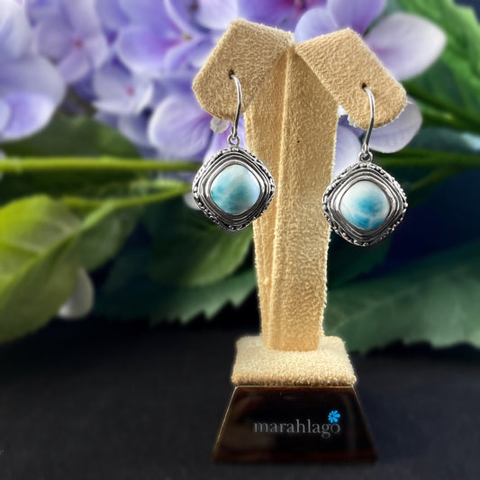 Marahlago Larimar and Sterling Silver Azure Earrings