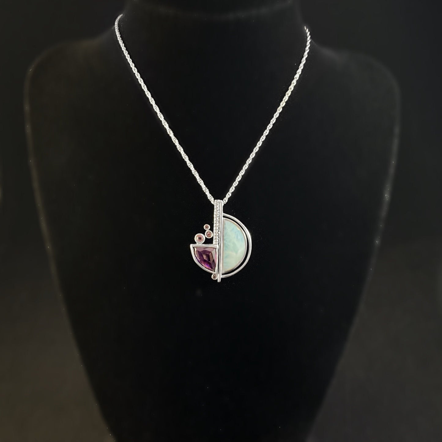 Marahlago Larimar and Sterling Silver Cove Necklace