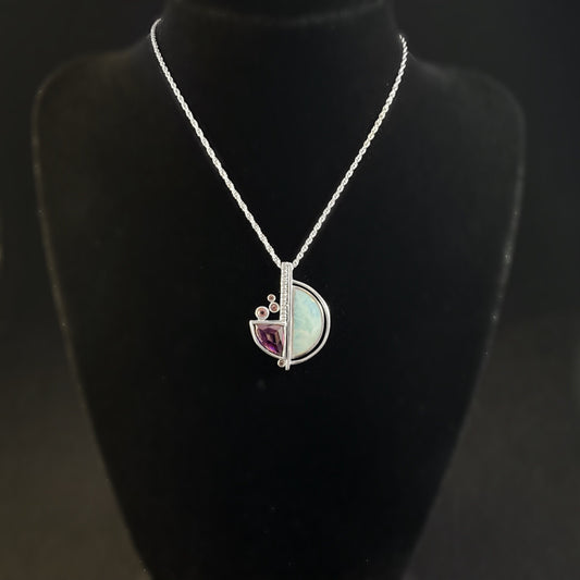 Marahlago Larimar and Sterling Silver Cove Necklace