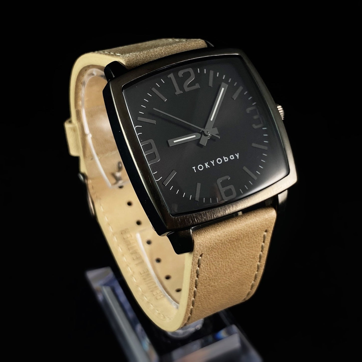 Men’s Watch Tan Leather Band Gunmetal Case - TOKYObay