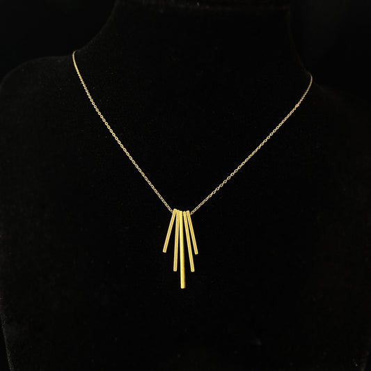Mini Brass Bar Art Deco 1920s Necklace - David Aubrey Jewelry