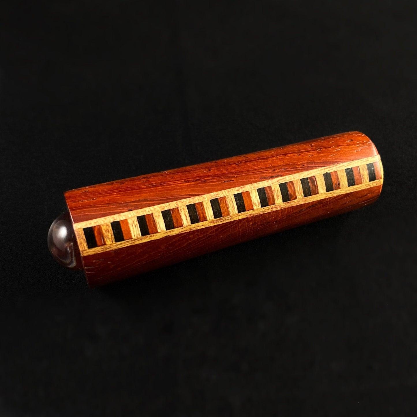 Mini Handmade Wooden Teleidoscope with Double Inlay - Padauk