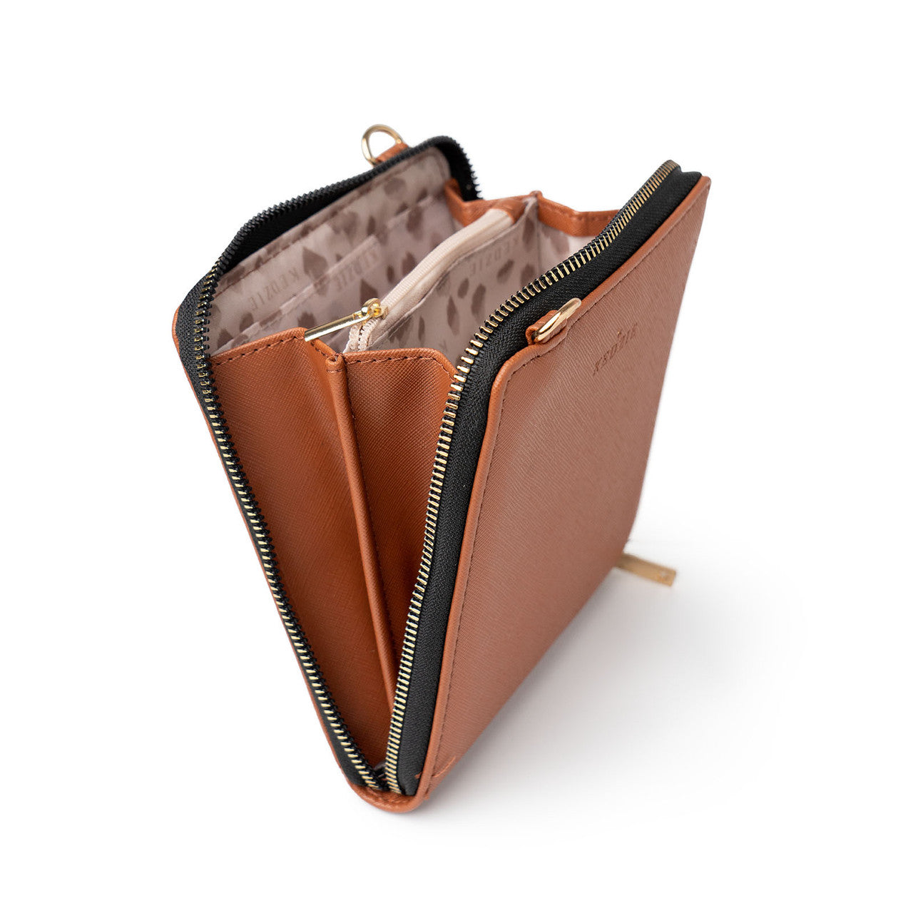 Mini Vegan Leather Crossbody Bag - Chestnut Brown