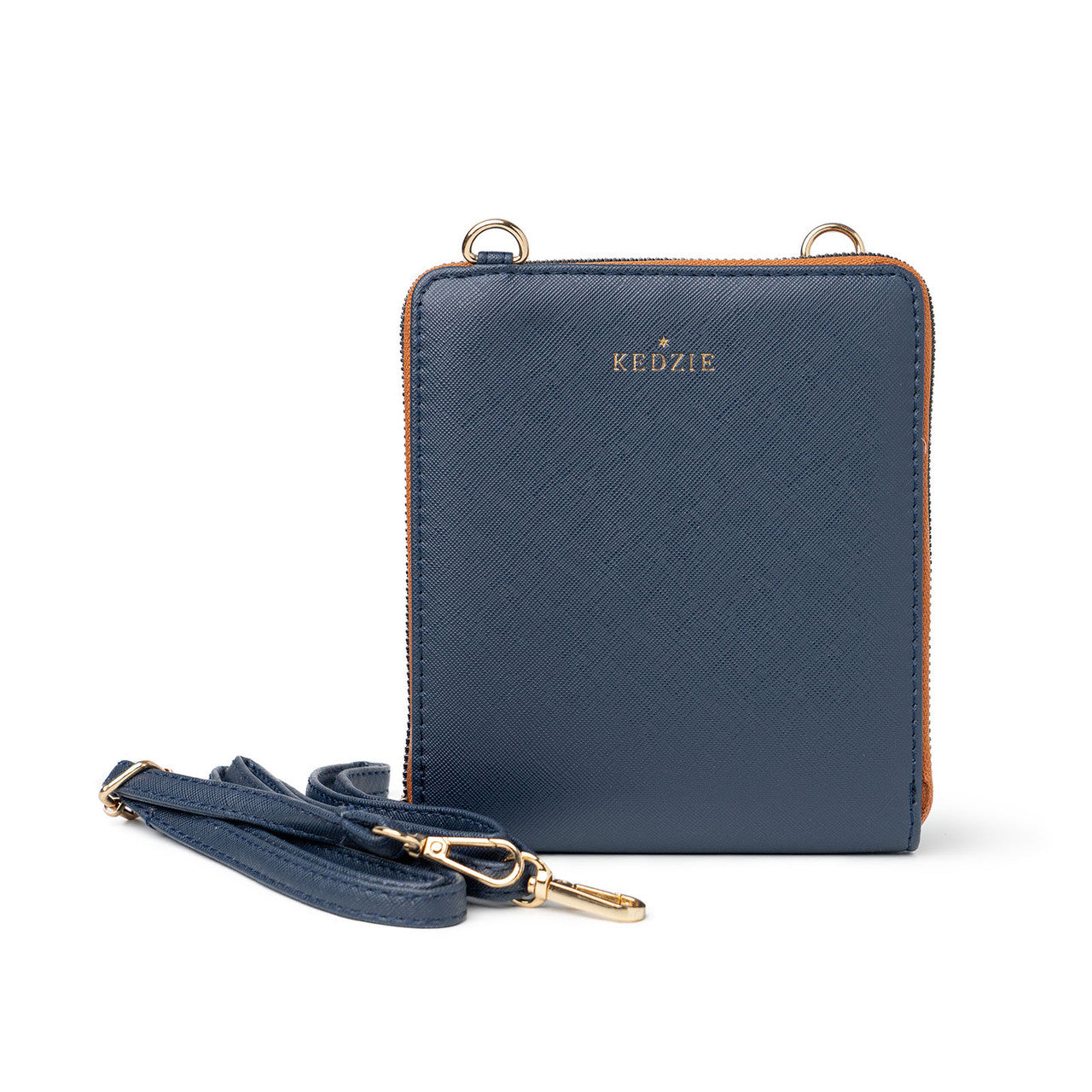 Mini Vegan Leather Crossbody Bag - Navy
