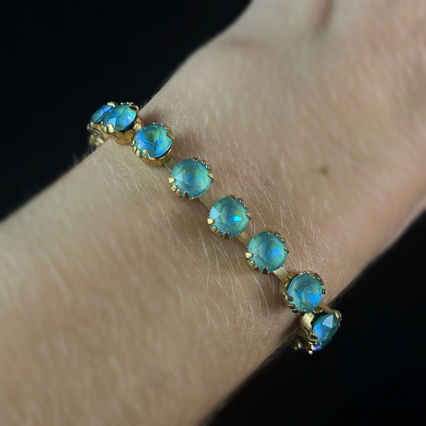 Mint Green Opal Swarovski Crystal Bracelet - La Vie Parisienne by Catherine Popesco