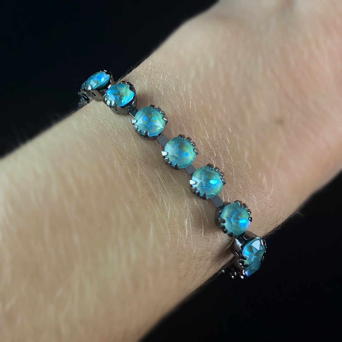 Mint Green Opal Swarovski Crystal Bracelet - La Vie Parisienne by Catherine Popesco