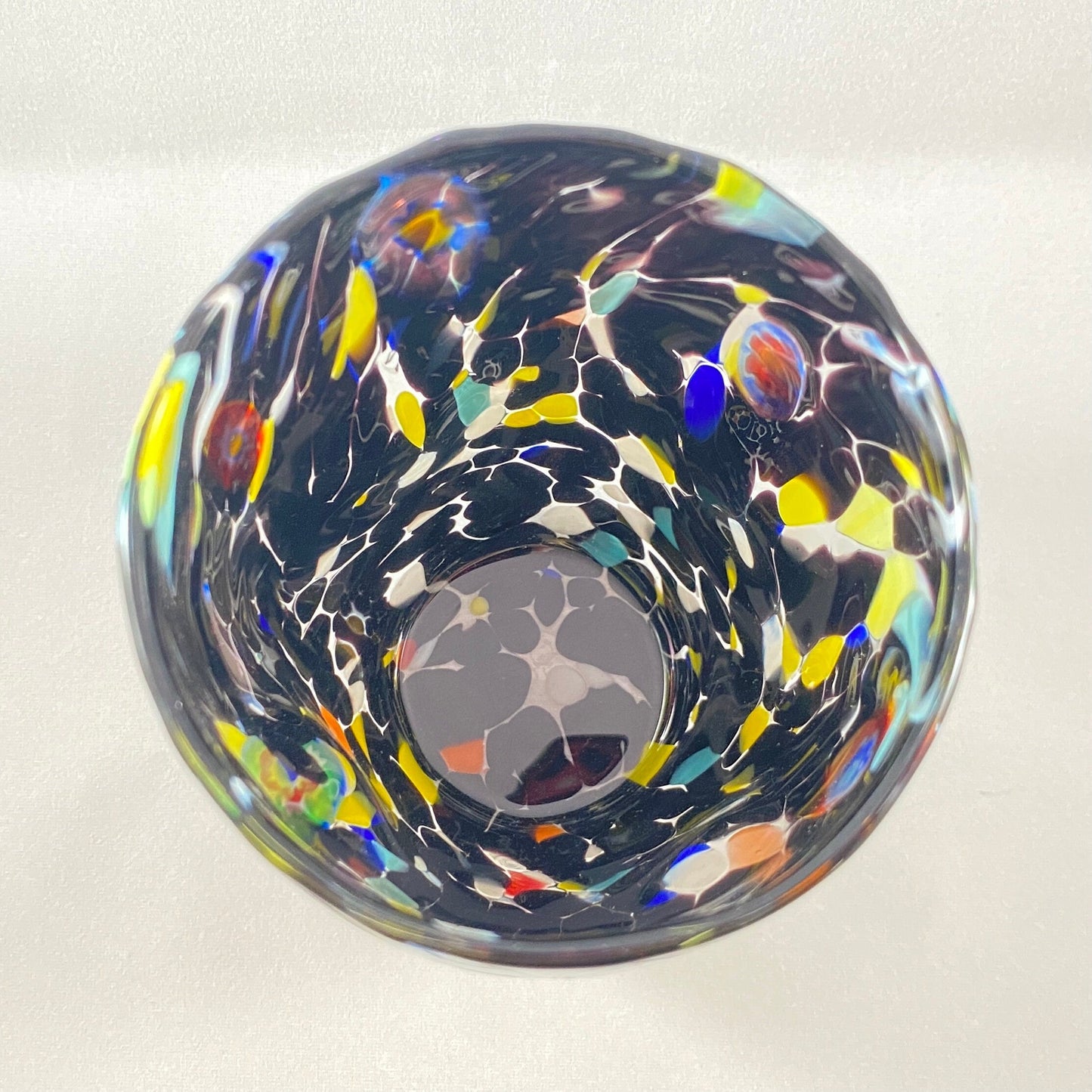 Murano Glass Black Drinking Glass, Venetian Glass - Handmade in Italy, Colorful Murano Glass