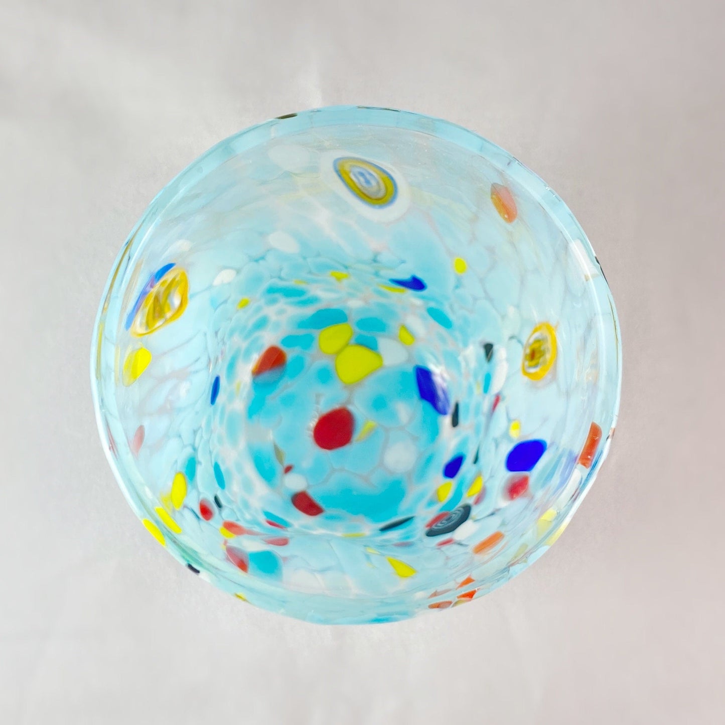 Murano Glass Light Blue Drinking Glass, Venetian Glass - Handmade in Italy, Colorful Murano Glass