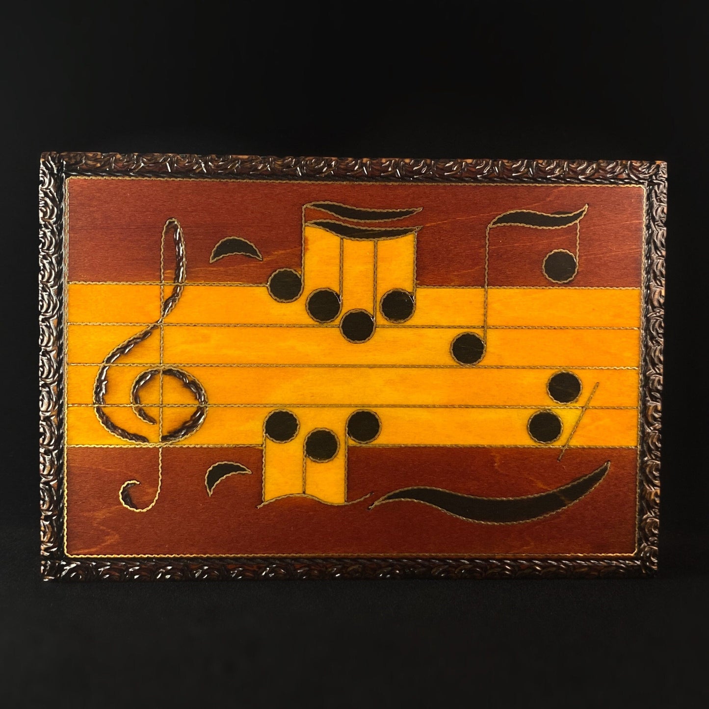 Musical Staff Wooden Treasure Box